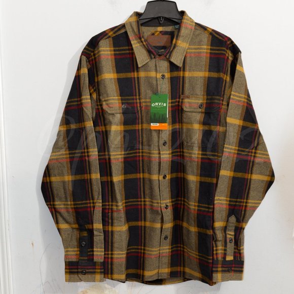 NWT Brown Orvis men heavy weight flannel shirt - Picture 2 of 6